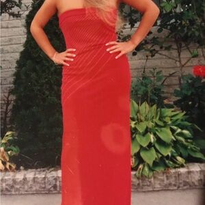 Elegant Red Strapless Dress